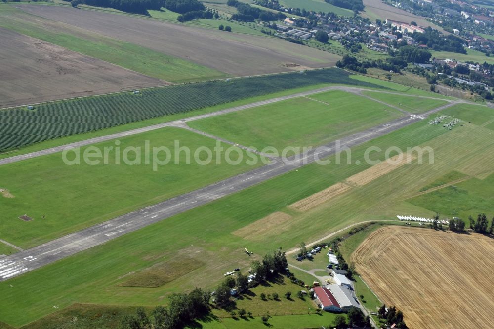 Aerial image Kamenz - Start- und Landebahn des Flugplatz Kamenz in Kamenz in the state Saxony