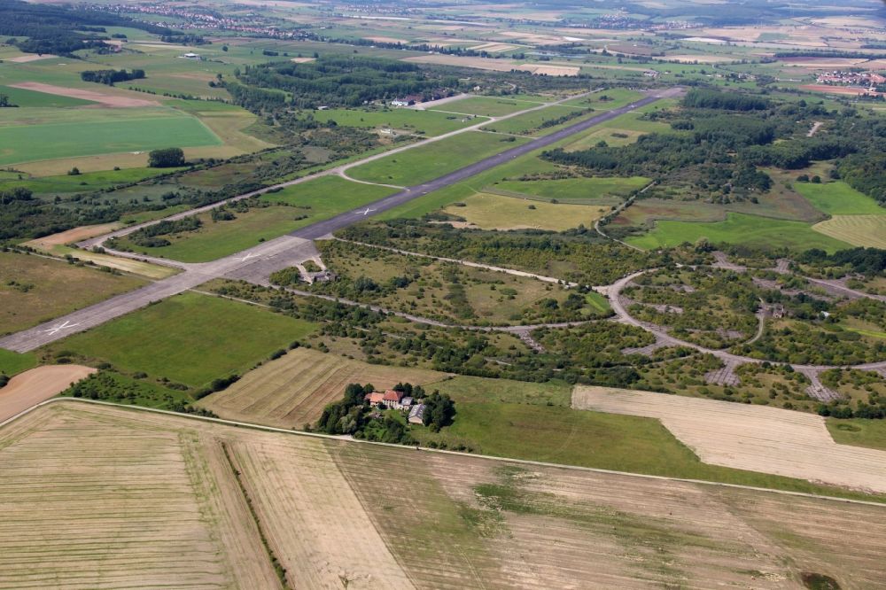 Grostenquin from above - Locked runway at the former airfield in Grostenquin in Grand Est, France