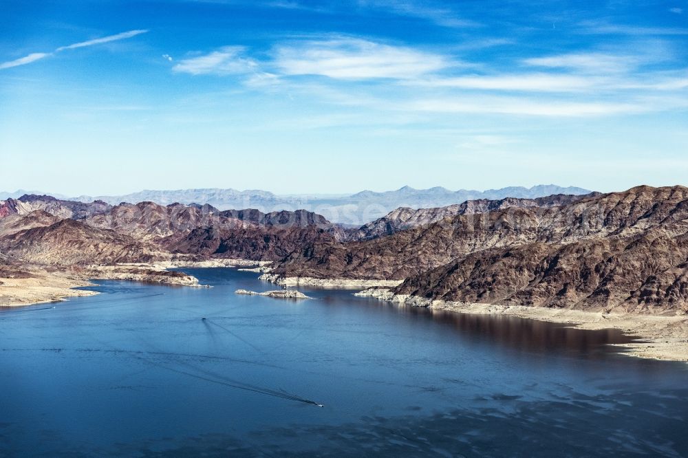 Aerial photograph Echo Bay - Impoundment and shore areas at the lake Lake Mead in Echo Bay in Nevada, United States of America