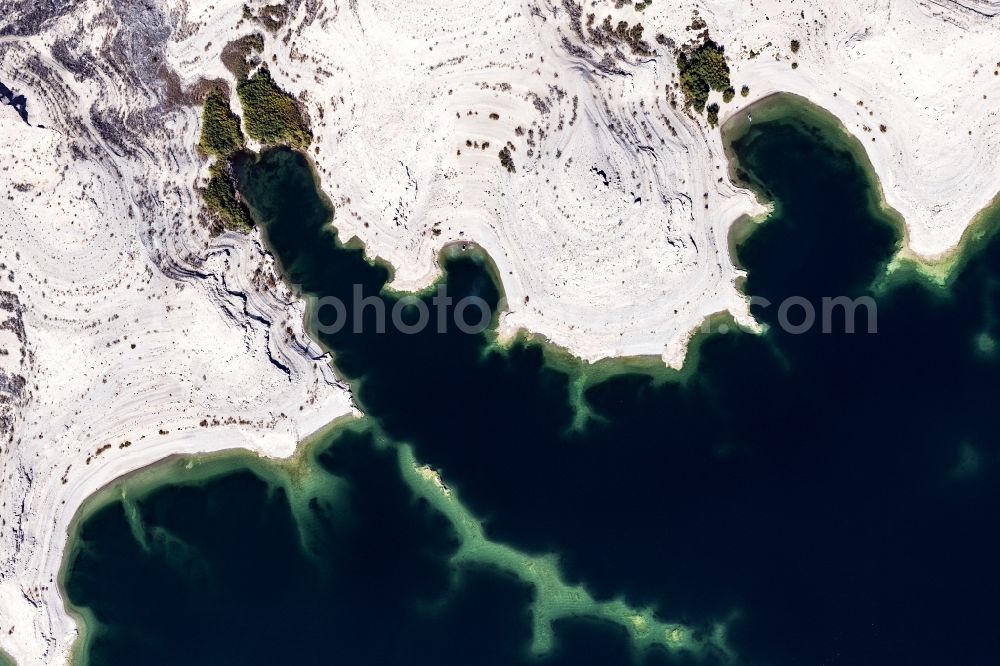 Aerial image Echo Bay - Impoundment and shore areas at the lake Lake Mead in Echo Bay in Nevada, United States of America
