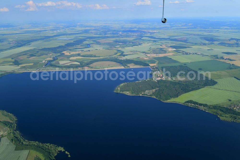 Kadan from above - Impoundment and shore areas at the lake Eger Nechranice in Kadan in Ustecky kraj - Aussiger Region, Czech Republic