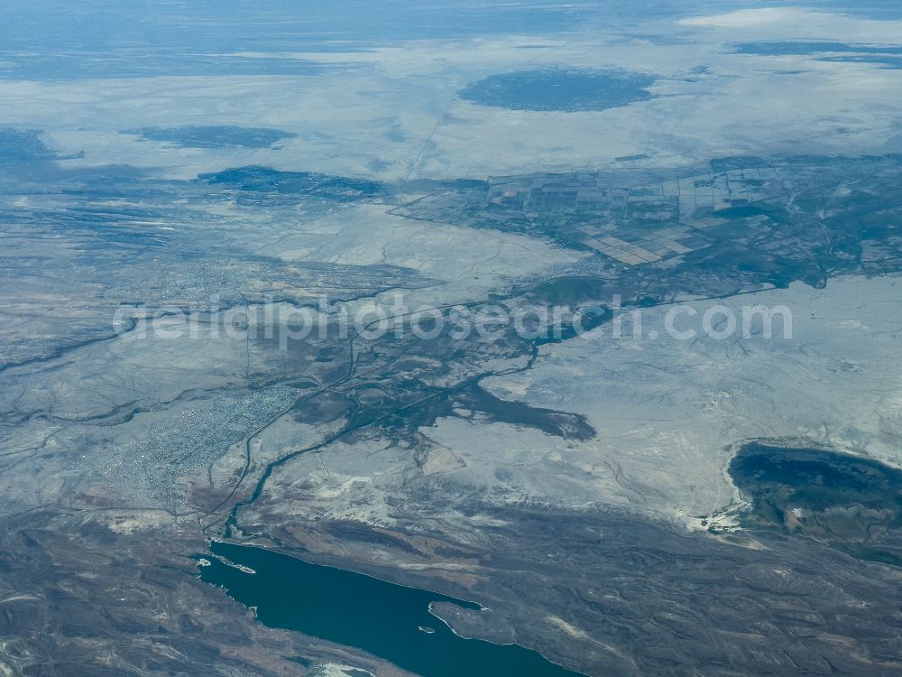 Aerial image Tendaho - Dam wall at the reservoir Awash with Tendaho Dam in Tendaho in Afar, Ethiopia
