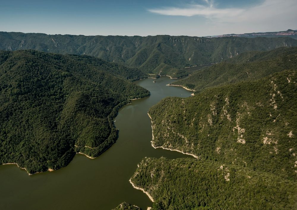 Aerial photograph Osor - View of the barrier lake Panta de Susqueda near Osor in the Province of Girona in Spain