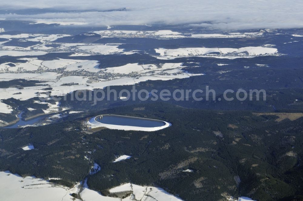 Aerial photograph Raschau-Markersbach - Upper Reservoir in Raschau- Markersbach in Saxony