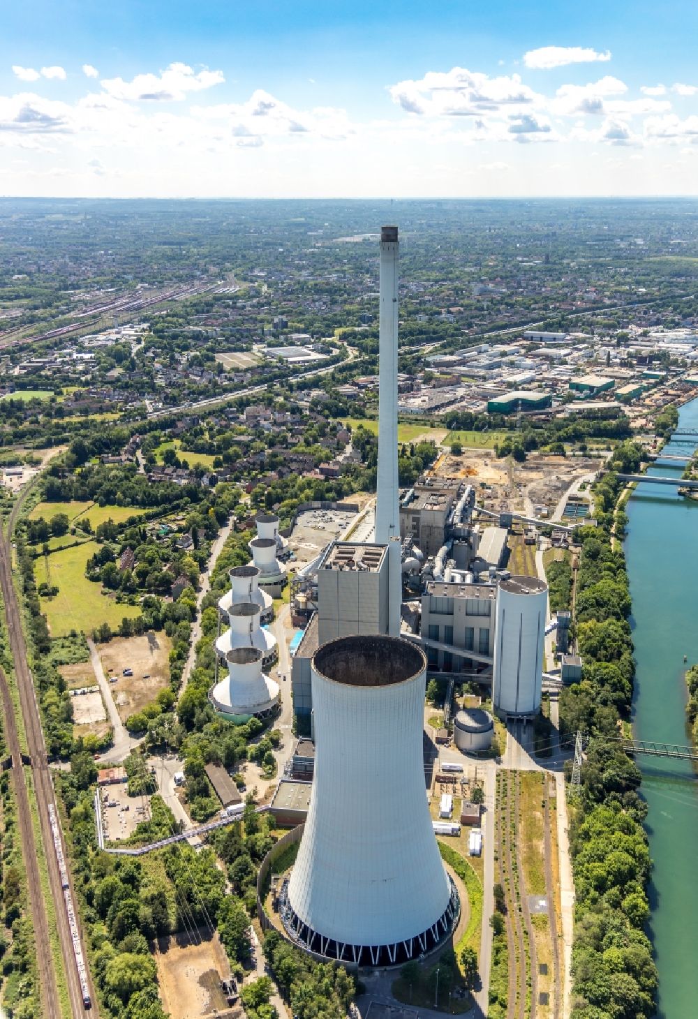 Aerial image Herne - Steag CHP group power plant on the Rhine-Herne Canal Herne in the state of North Rhine-Westphalia