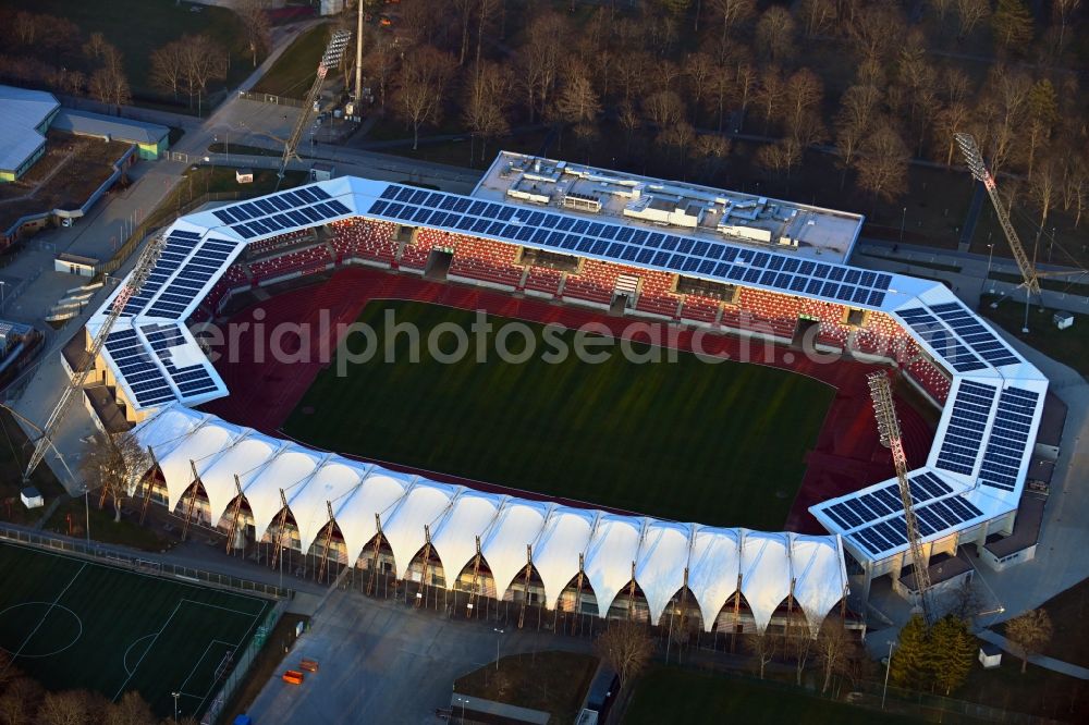 Aerial photograph Erfurt - Arena of the Steigerwaldstadion at the Suedpark in Erfurt in the state Thuringia