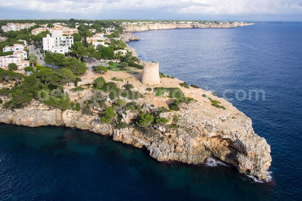 Aerial photograph Cala Pi - Steep rocky shores of the Mediterranean in Cala Pi on the Balearic Islands in Spain