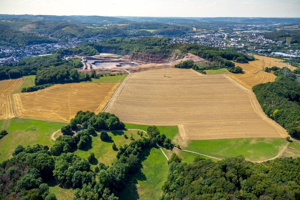 Hagen from above - Quarry for the mining of Hohenlimburger Kalkwerke GmbH in the district Hohenlimburg in Hagen in the state North Rhine-Westphalia, Germany