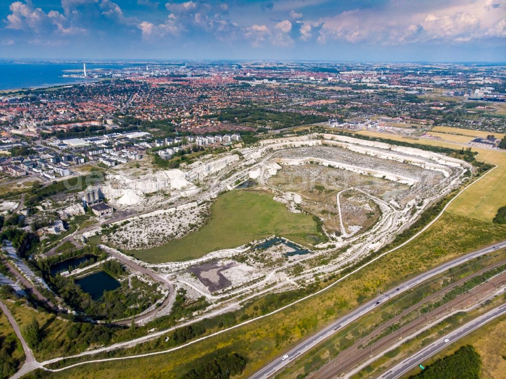 Aerial photograph Malmö - Quarry for the mining and handling of limestone in Malmoe in Skane County, Sweden