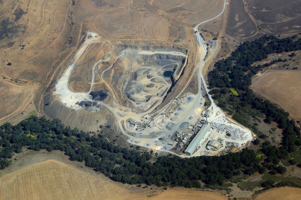 Aerial image Kapstadt - Quarry for the mining and handling of crushed rock and Stones of Portland Quarry on the river course of Dieprivier in Cape Town in Western Cape, South Africa
