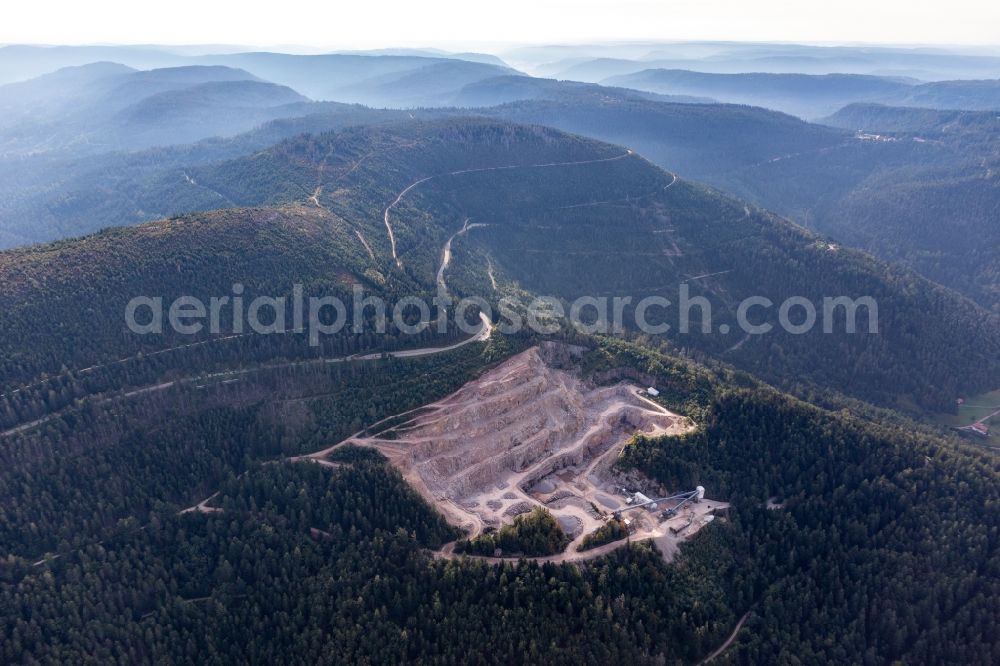 Aerial image Seebach - Quarry for the mining and handling of Granit in Seebach in the state Baden-Wurttemberg, Germany