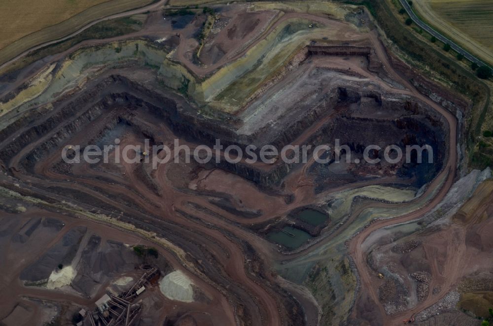 Aerial photograph Hohe Börde - Quarry for the mining and handling of Andesite in Hohe Boerde in the state Saxony-Anhalt, Germany
