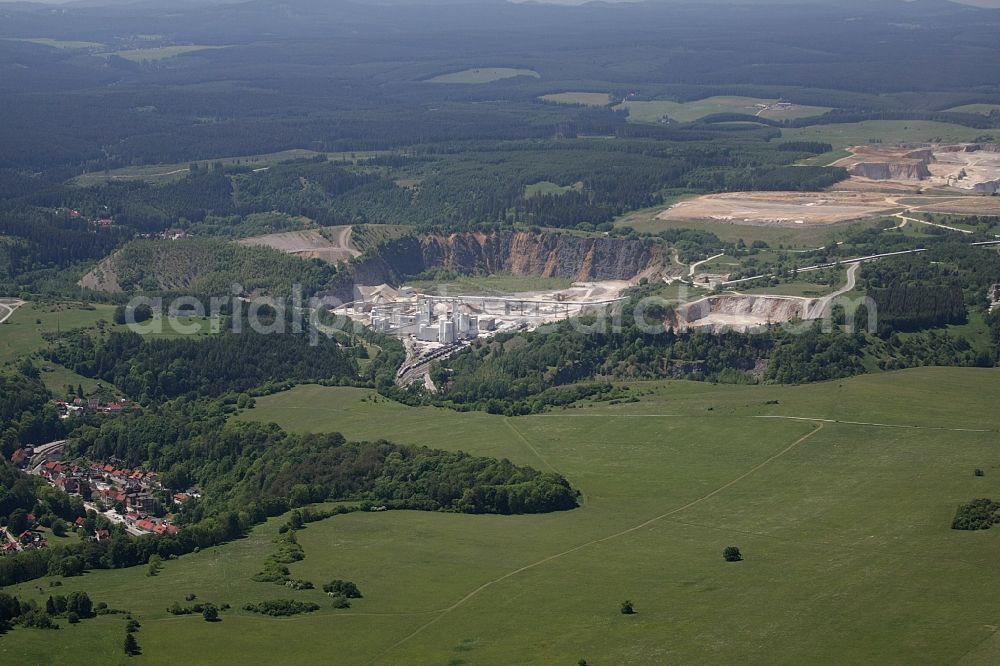 Aerial photograph Elbingerode (Harz) - Quarry for the mining and handling of Kalk in Elbingerode (Harz) in the state Saxony-Anhalt, Germany