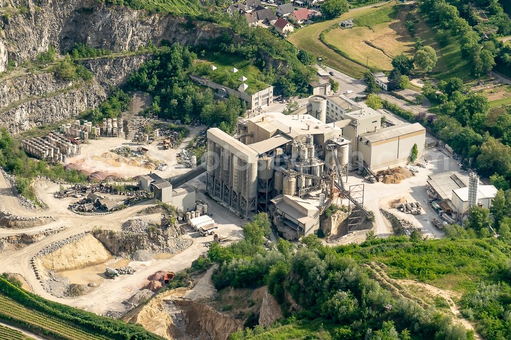 Bötzingen from the bird's eye view: Quarry for the mining and handling of Minerals in Boetzingen in the state Baden-Wuerttemberg, Germany