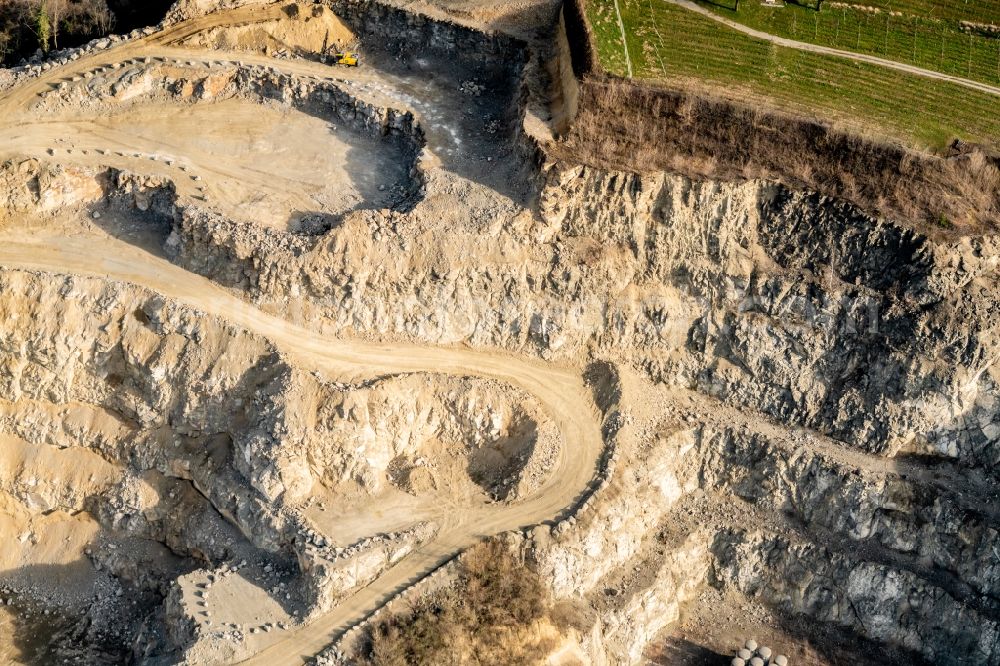 Bötzingen from the bird's eye view: Quarry for the mining and handling of Minerals in Boetzingen in the state Baden-Wuerttemberg, Germany