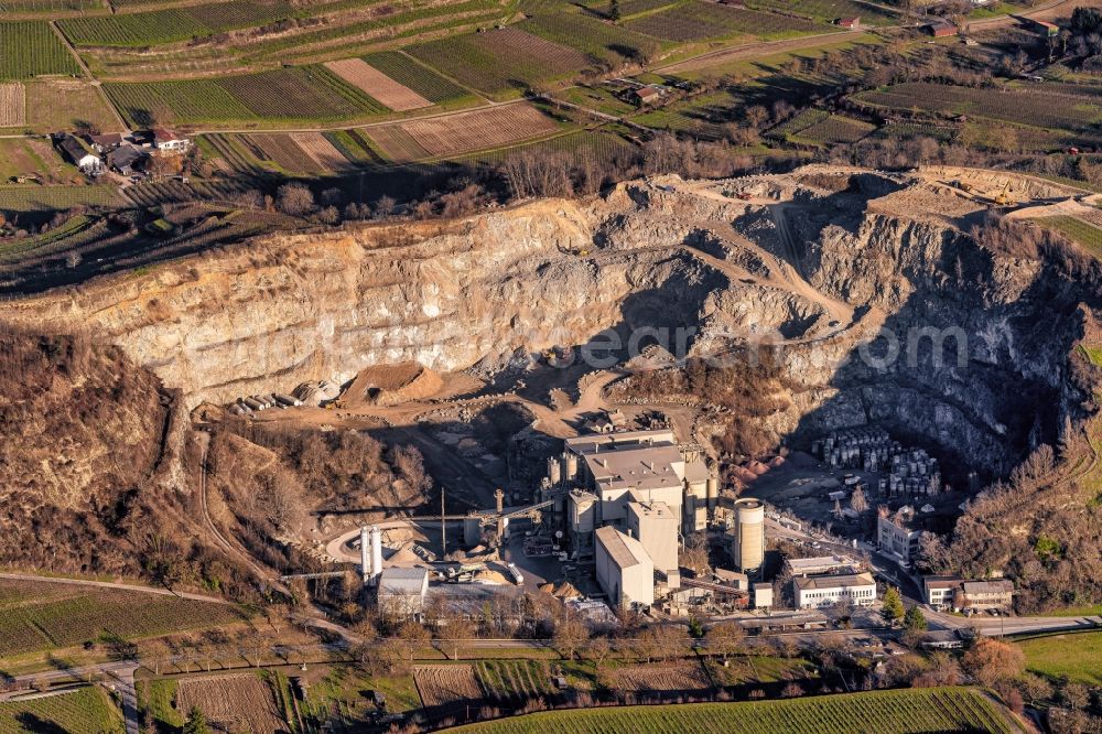 Aerial image Bötzingen - Quarry for the mining and handling of Minerals in Boetzingen in the state Baden-Wuerttemberg, Germany