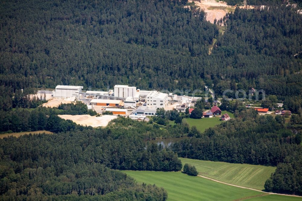 Aerial image Freihung - Quarry for the mining and handling of quartz sand in the district Freihungsand in Freihung in the state Bavaria, Germany