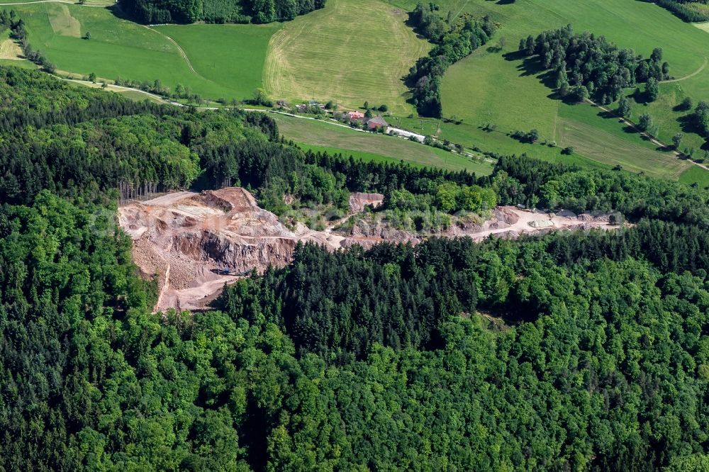 Aerial photograph Freiamt - Quarry for the mining and handling of Stone in Freiamt in the state Baden-Wuerttemberg, Germany