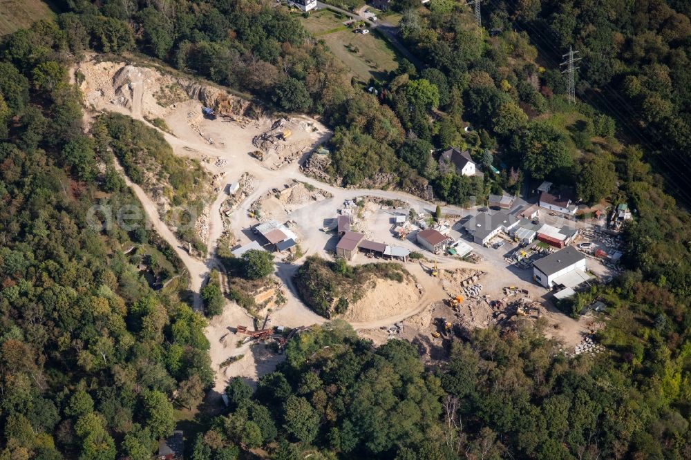 Aerial image Herdecke - Quarry for the mining and handling of Steinbruchbetriebe Grandi GmbH on Attenbergstrasse in Herdecke in the state North Rhine-Westphalia, Germany