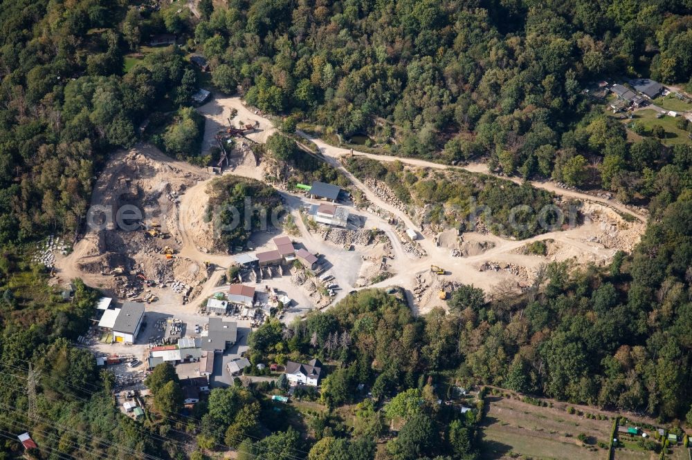 Aerial photograph Herdecke - Quarry for the mining and handling of Steinbruchbetriebe Grandi GmbH on Attenbergstrasse in Herdecke in the state North Rhine-Westphalia, Germany