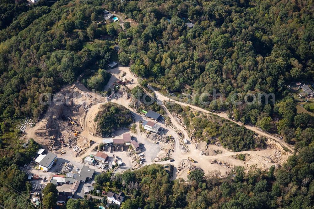 Herdecke from above - Quarry for the mining and handling of Steinbruchbetriebe Grandi GmbH on Attenbergstrasse in Herdecke in the state North Rhine-Westphalia, Germany