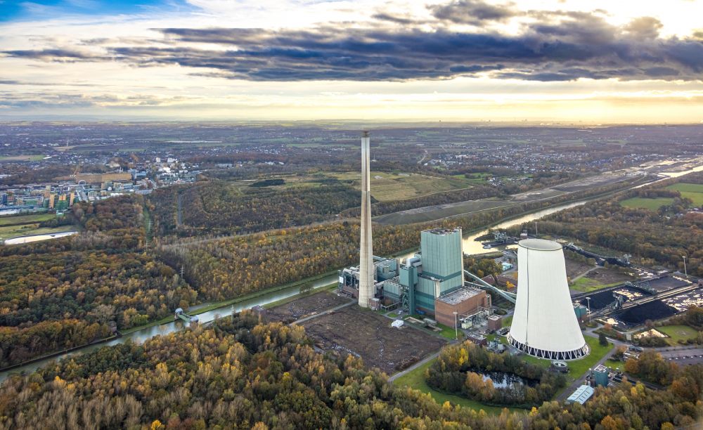 Aerial image Bergkamen - Power plant of STEAG in Bergkamen at Ruhrgebiet in the state North Rhine-Westphalia, Germany