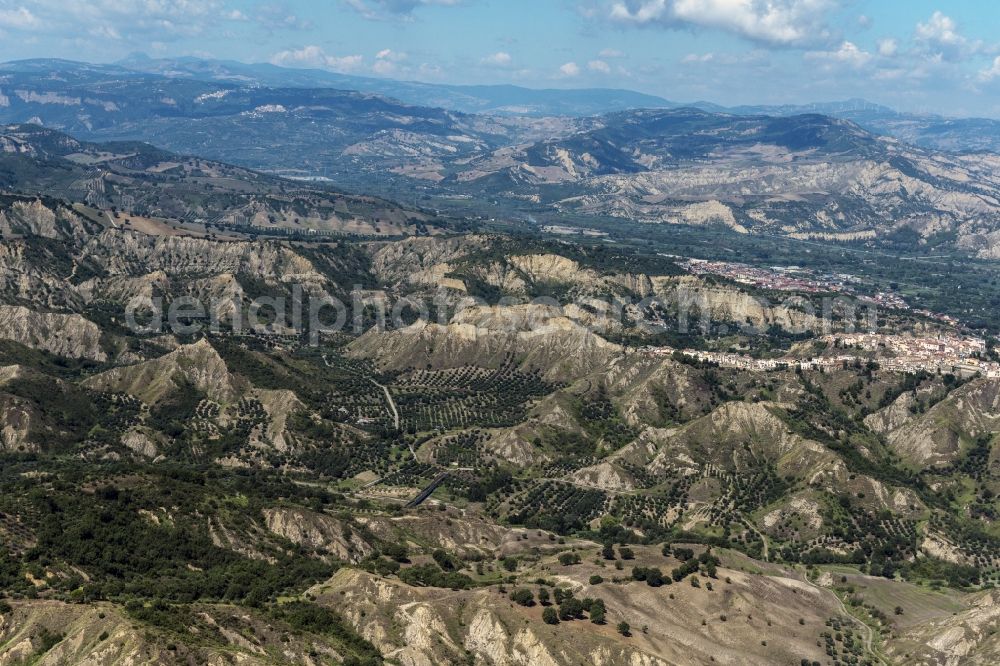 Basilikata from above - Steppe landscape in Basilikata in Italy