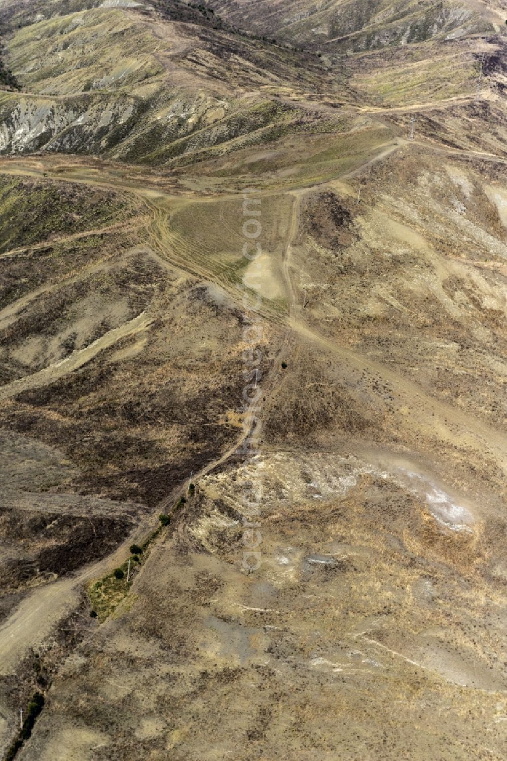 Aerial image Basilikata - Steppe landscape in Basilikata in Italy