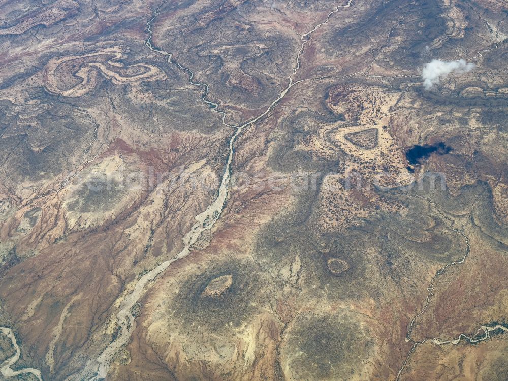 Gabro from the bird's eye view: Steppe landscape Ethiopia in Gabro in Somali, Ethiopia