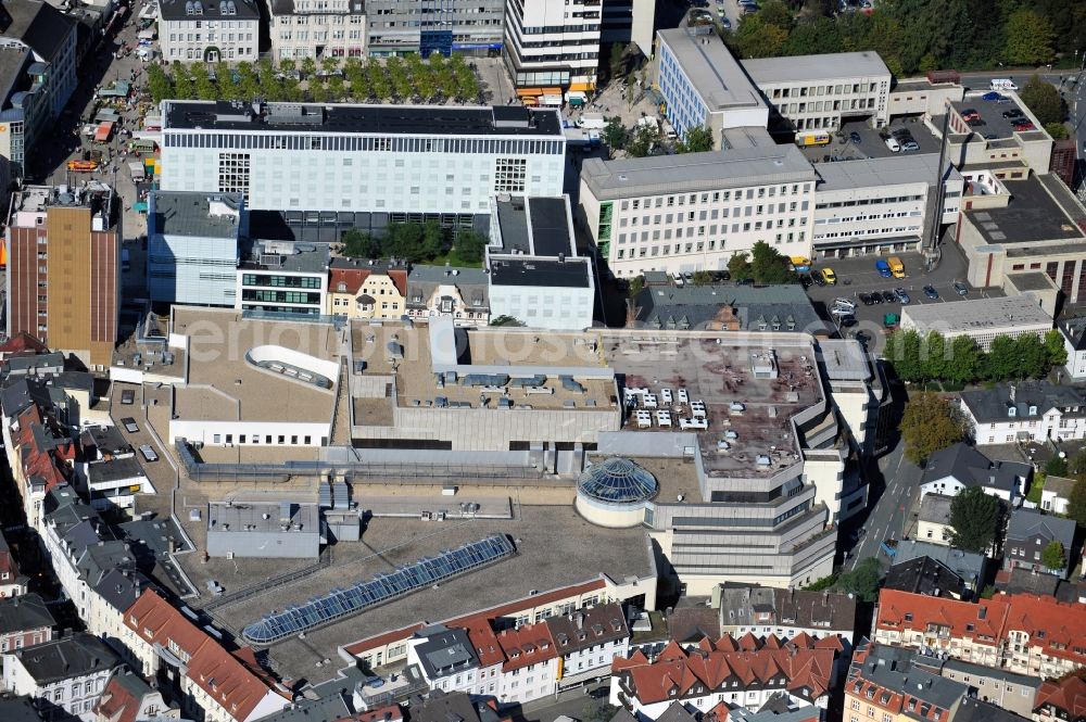 Lüdenscheid from the bird's eye view: View of the shopping mall Stern Center in Lüdenscheid in the state North Rhine-Westphalia. The centre is located in the inner city of Lüdenscheid