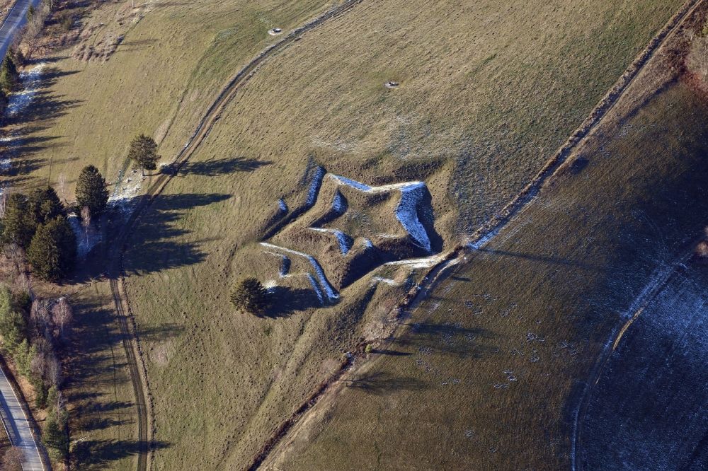 Aerial photograph Kleines Wiesental - Star shaped, the remains of the fortifications in the Black Forest in Kleines Wiesental in the state of Baden-Wuerttemberg