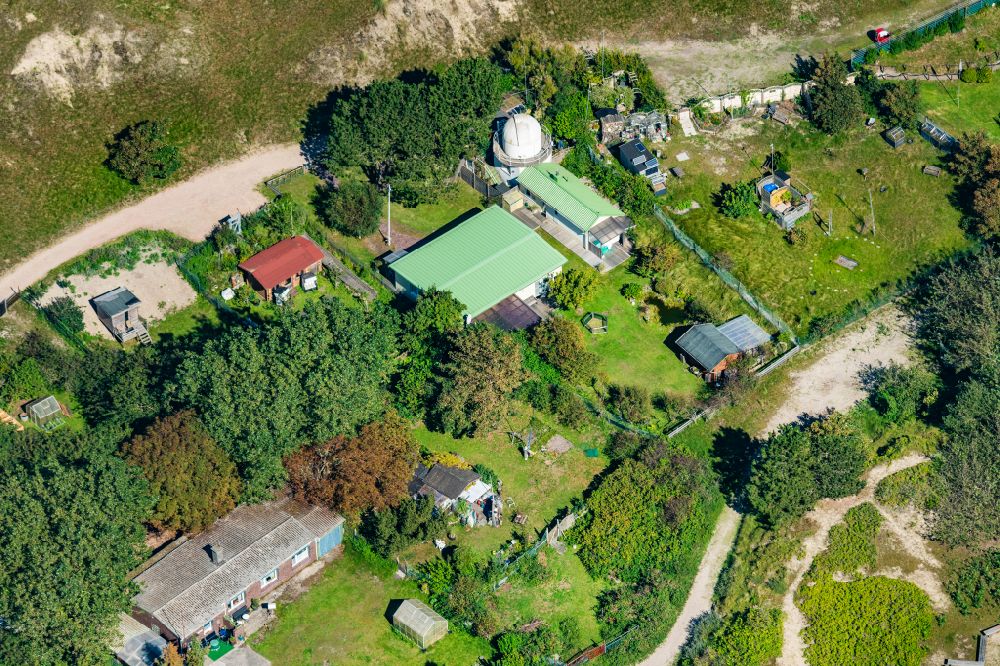 Norderney from the bird's eye view: Observatory and planetarium - domed building complex Sternwarte Norderney in Norderney in the state Lower Saxony, Germany