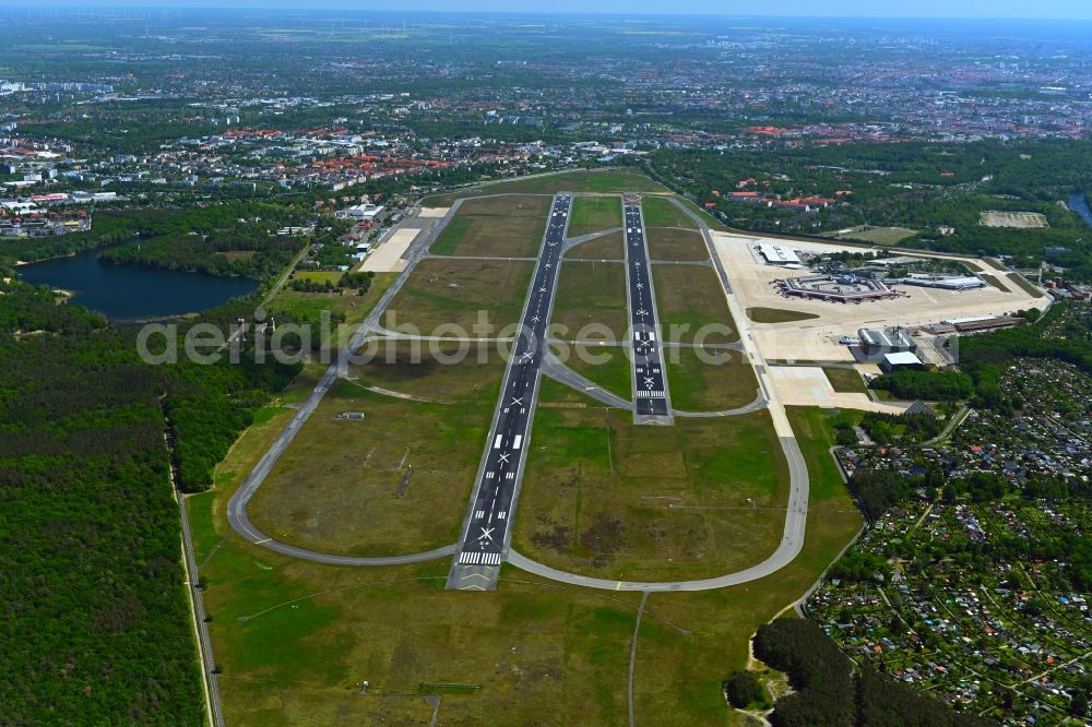 Berlin from above - End of flight operations at the terminal of the airport Berlin - Tegel