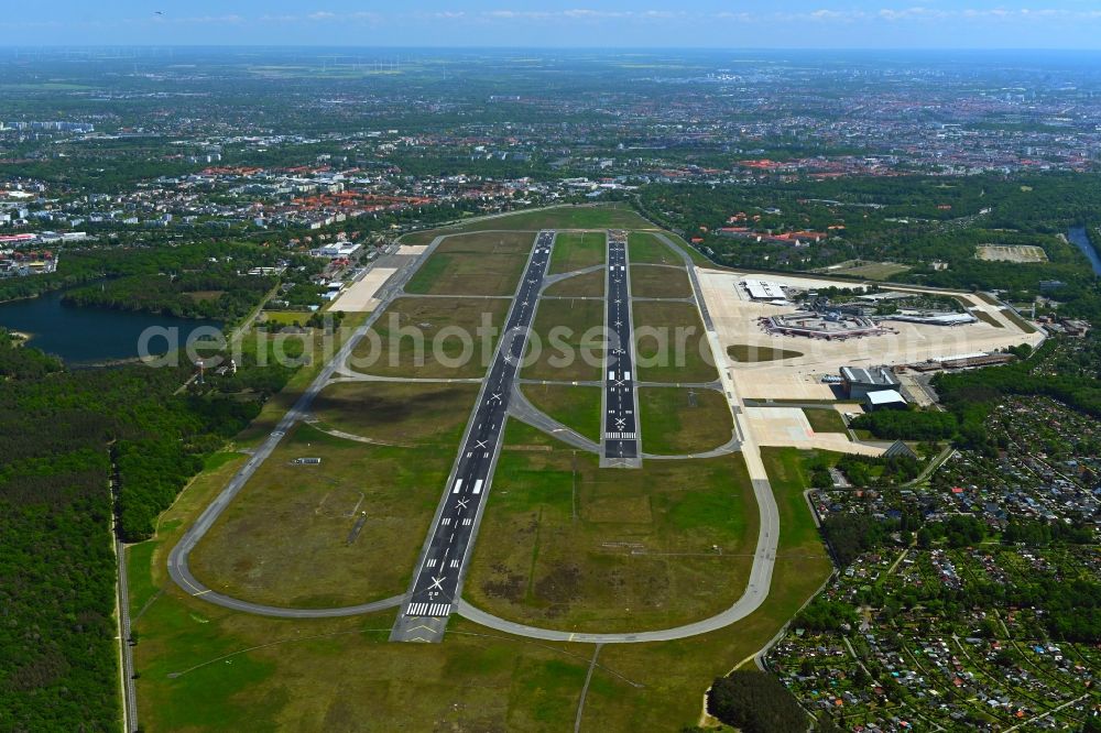 Aerial image Berlin - End of flight operations at the terminal of the airport Berlin - Tegel