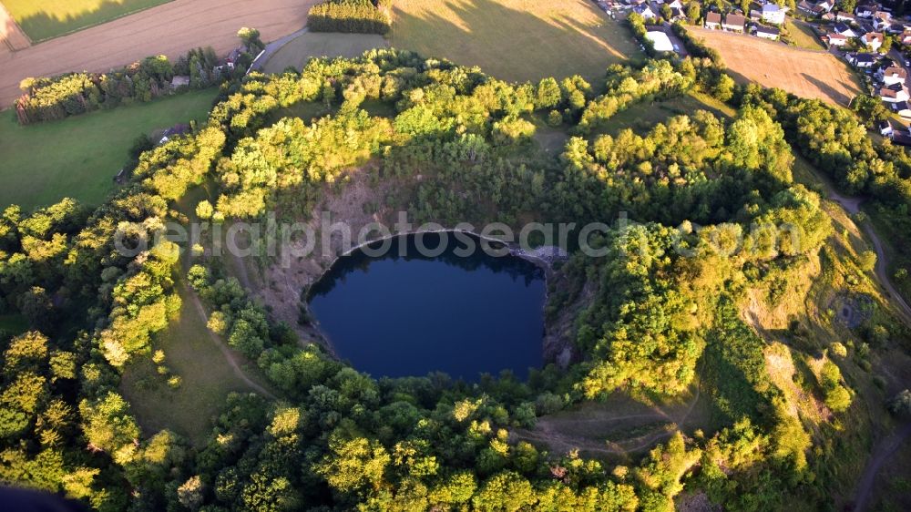 Eulenberg from above - Unused renatured quarry ond old volconic cone in Eulenberg in the state North Rhine-Westphalia, Germany