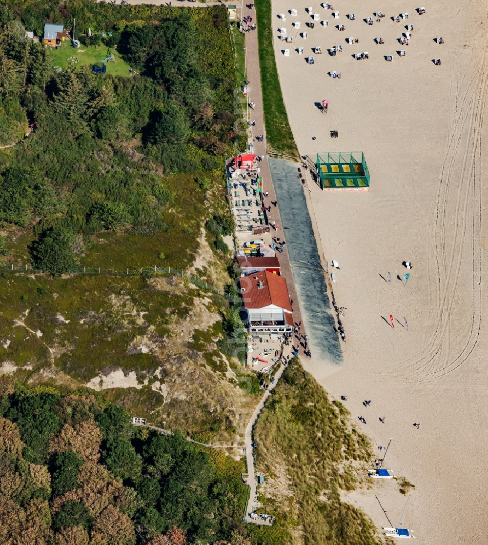Hörnum (Sylt) from above - Beach restaurant and leisure facilities in Hoernum (Sylt) in the state Schleswig-Holstein, Germany