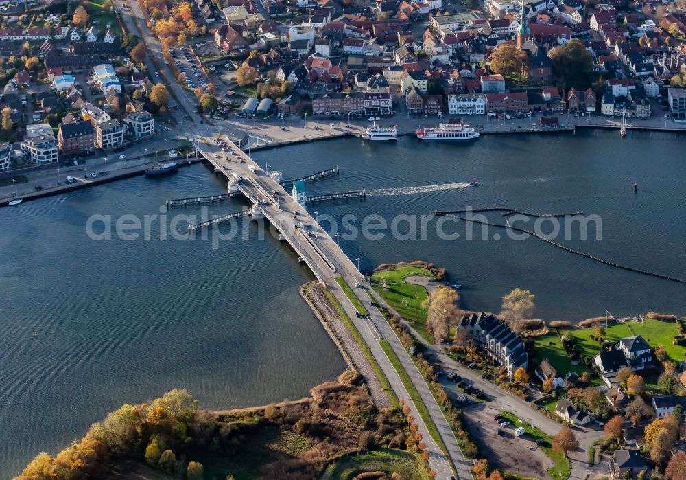 Kappeln from above - Road bridge over the Schlei in Kappeln in the state Schleswig-Holstein, Germany
