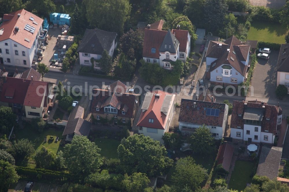 Kandel from above - Street - road guidance of Bismarkstr. in Kandel in the state Rhineland-Palatinate, Germany