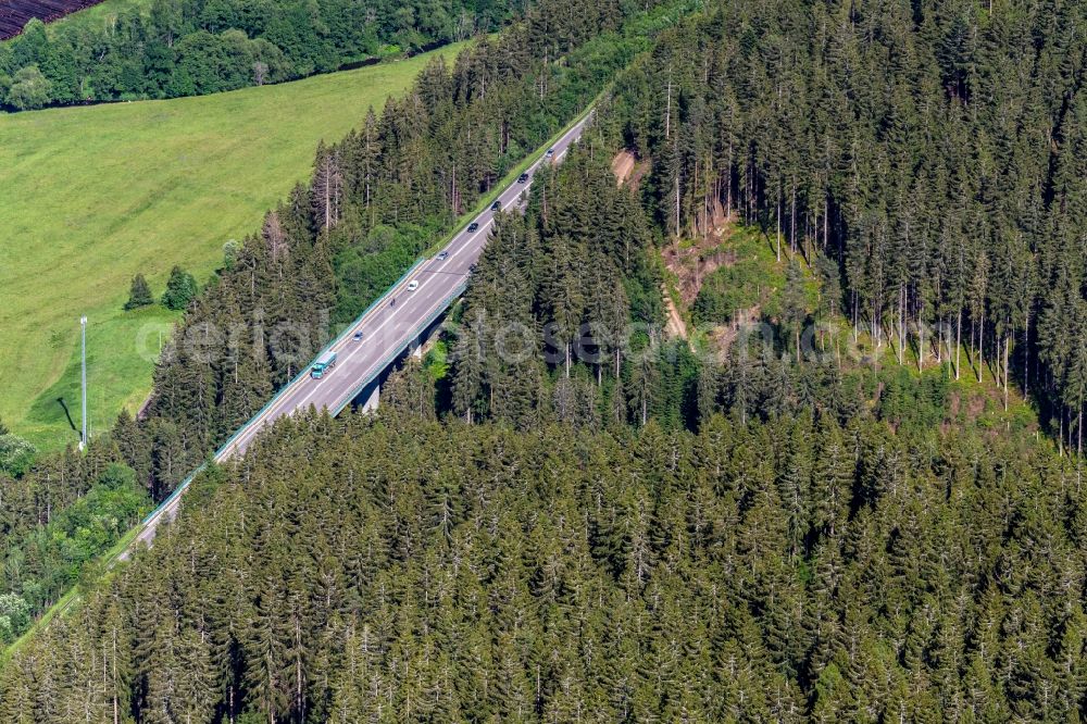Aerial photograph Titisee-Neustadt - Street - road guidance of Bundesstrasse 31 in Titisee-Neustadt in the state Baden-Wuerttemberg, Germany