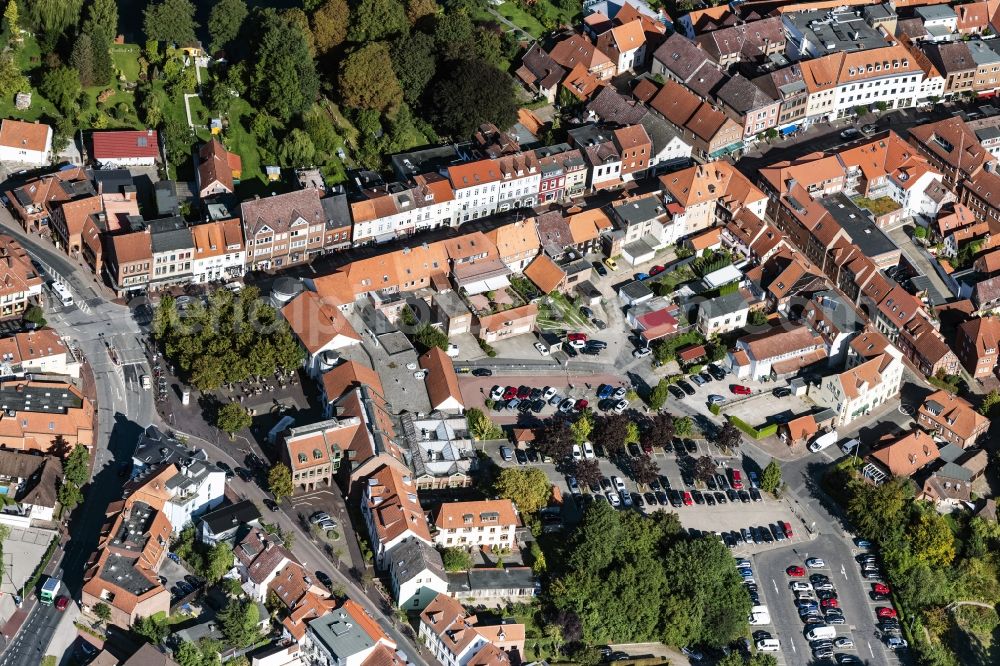 Aerial image Mölln - Street - road guidance of Hauptstrasse in Moelln in the state Schleswig-Holstein, Germany