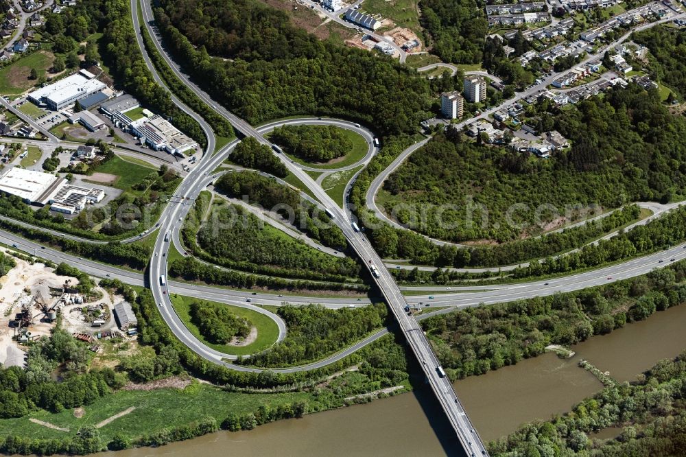 Aerial image Trier - Street - road guidance E44 in Trier in the state Rhineland-Palatinate, Germany