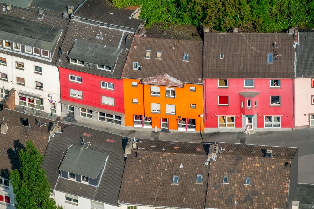 Aerial image Hagen - Street and prostitution center for commercial sex service in Dueppenbecker Strasse in Hagen in the state North Rhine-Westphalia, Germany