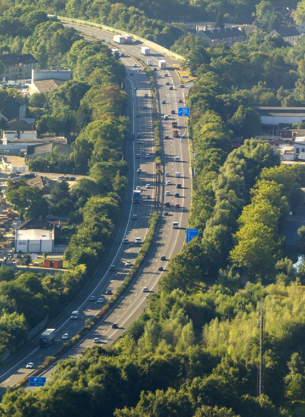 Aerial image Recklinghausen - Traffic jam on the motorway BAB A43 to the motorway A43 and A2 in Recklinghausen in North Rhine-Westphalia