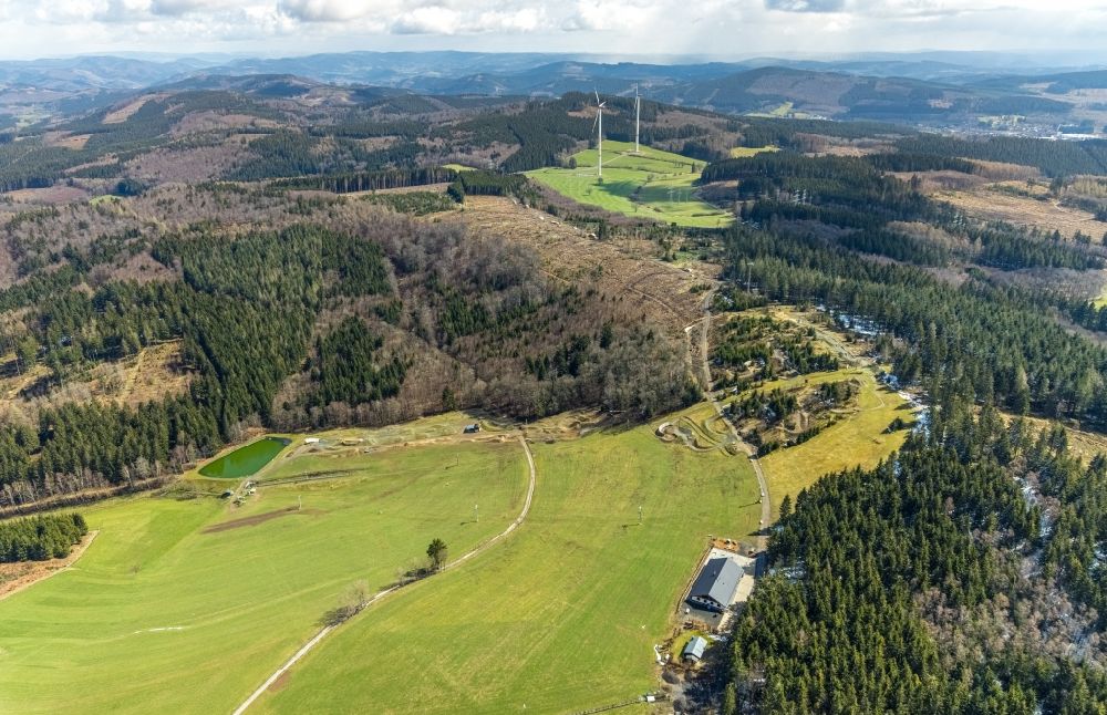 Aerial photograph Olpe - Range of BMX racetrack - Parkour Liftistan in Olpe at Sauerland in the state North Rhine-Westphalia, Germany