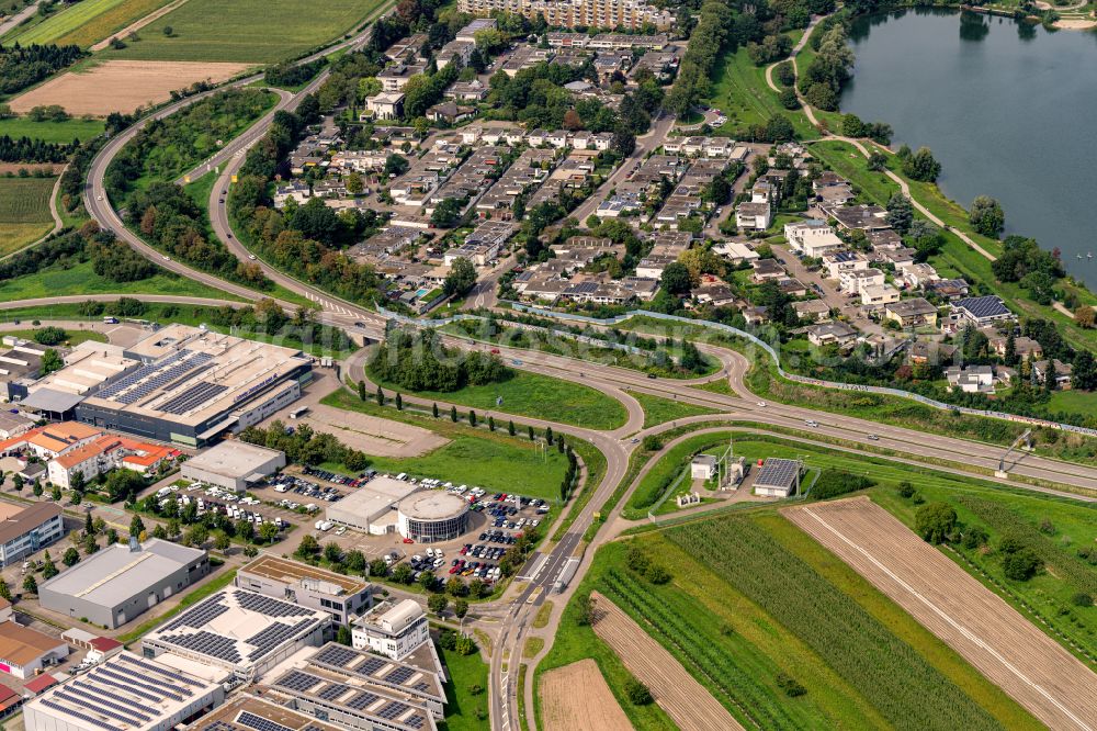 Aerial photograph Offenburg - Highway route Bundestrasse B3 and B33 in in Offenburg in the state Baden-Wuerttemberg, Germany