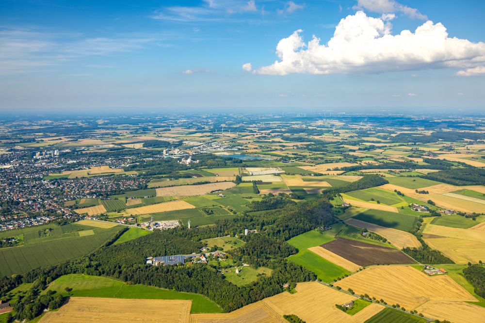 Aerial image Beckum - Structures on agricultural fields in Beckum at Ruhrgebiet in the state North Rhine-Westphalia, Germany