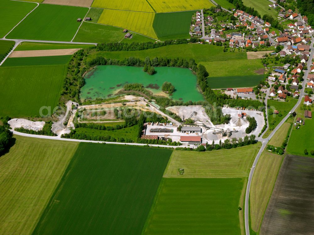 Aerial photograph Ingoldingen - Structures on agricultural fields in Ingoldingen in the state Baden-Wuerttemberg, Germany