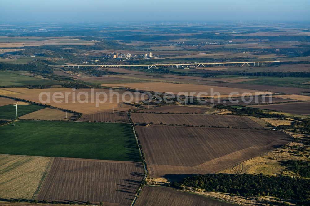 Aerial photograph Karsdorf - Structures on agricultural fields in Karsdorf in the state Saxony-Anhalt, Germany