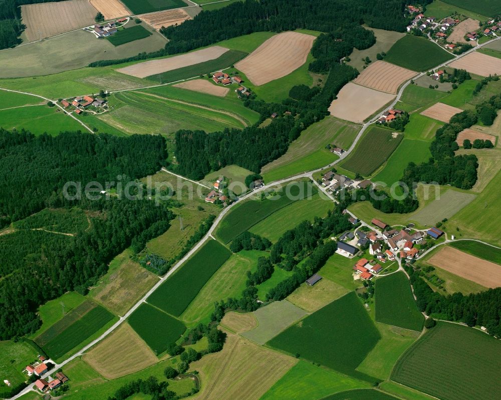 Aerial image Pfarrkirchen - Structures on agricultural fields in Pfarrkirchen in the state Bavaria, Germany