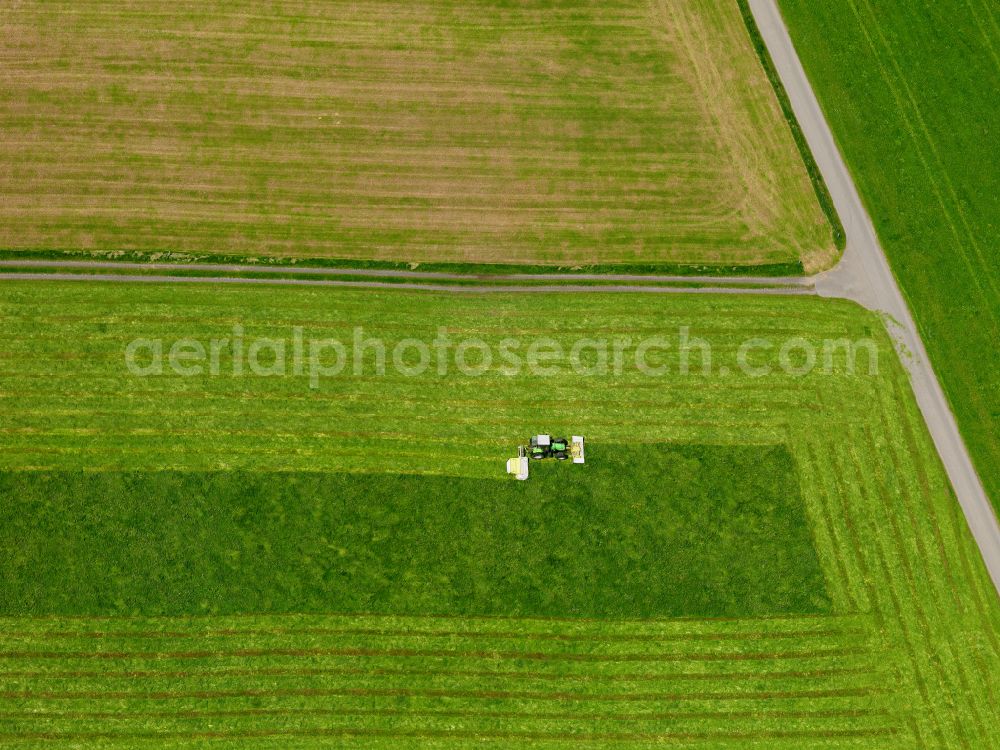 Stafflangen from above - Structures on agricultural fields in Stafflangen in the state Baden-Wuerttemberg, Germany